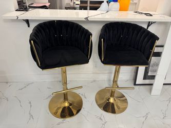 Black velvet bar heigh stools - 2 for $200