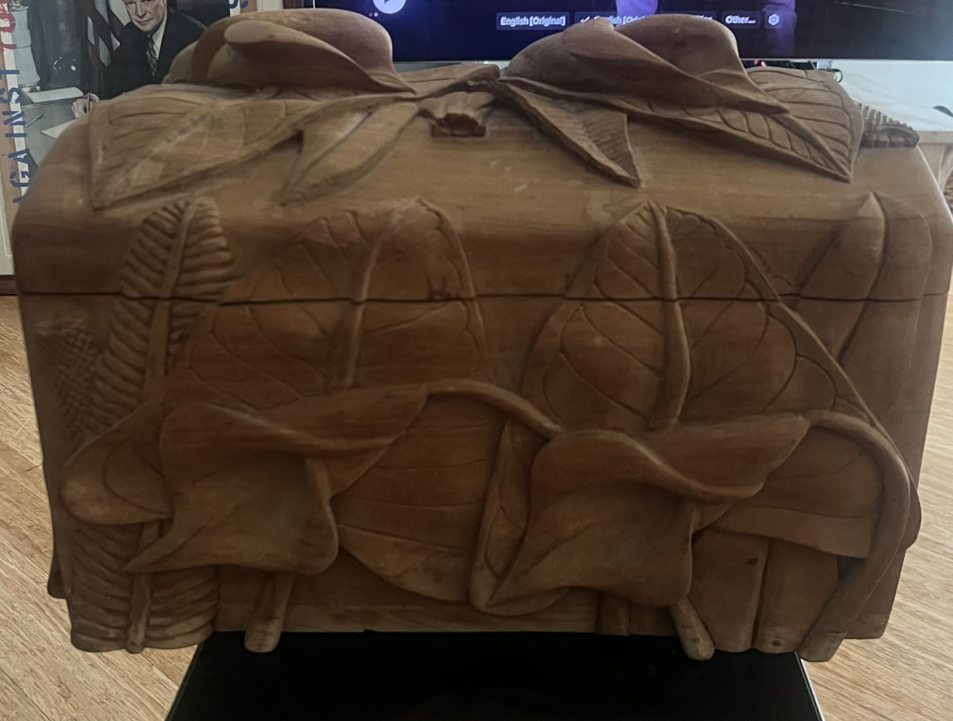 Large Wooden Carved Jewlery Box