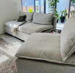 3 piece gray modular cloud couch