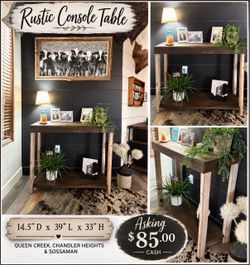 🤎 Rustic Farmhouse Console Table 🤎