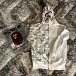 White And Camo Bape Hoodie Size Large