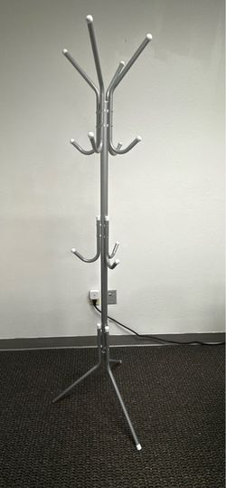 Freestanding Metal Coat Rack with Hooks