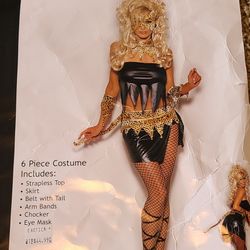 Racy Leopard Costume Size L 6pc
