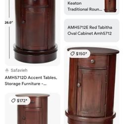 Safavieh - Tabitha Swivel Accent Table - Red - AMH5712E