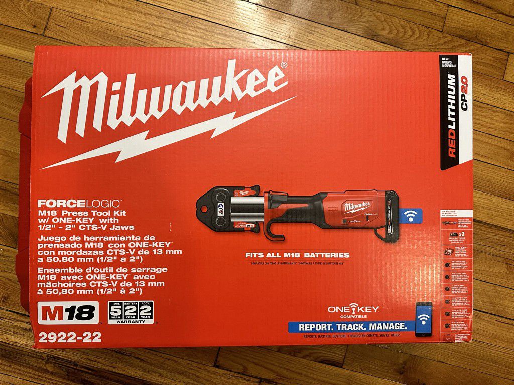 NEW SEALED Milwaukee M18 2922-22 Cordless FORCE LOGIC Press Tool Kit