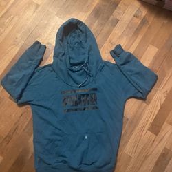 PUMA Refresh Hoodie - Teal Blue Corsair Crossover High Neck Pullover - Size smal