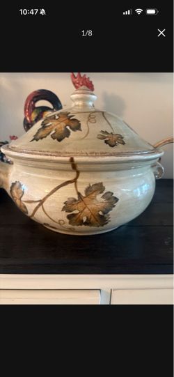 Tabletops for Z GALLERIE Hand Painted VINEYARD Grapevine Soup Tureen, Lid