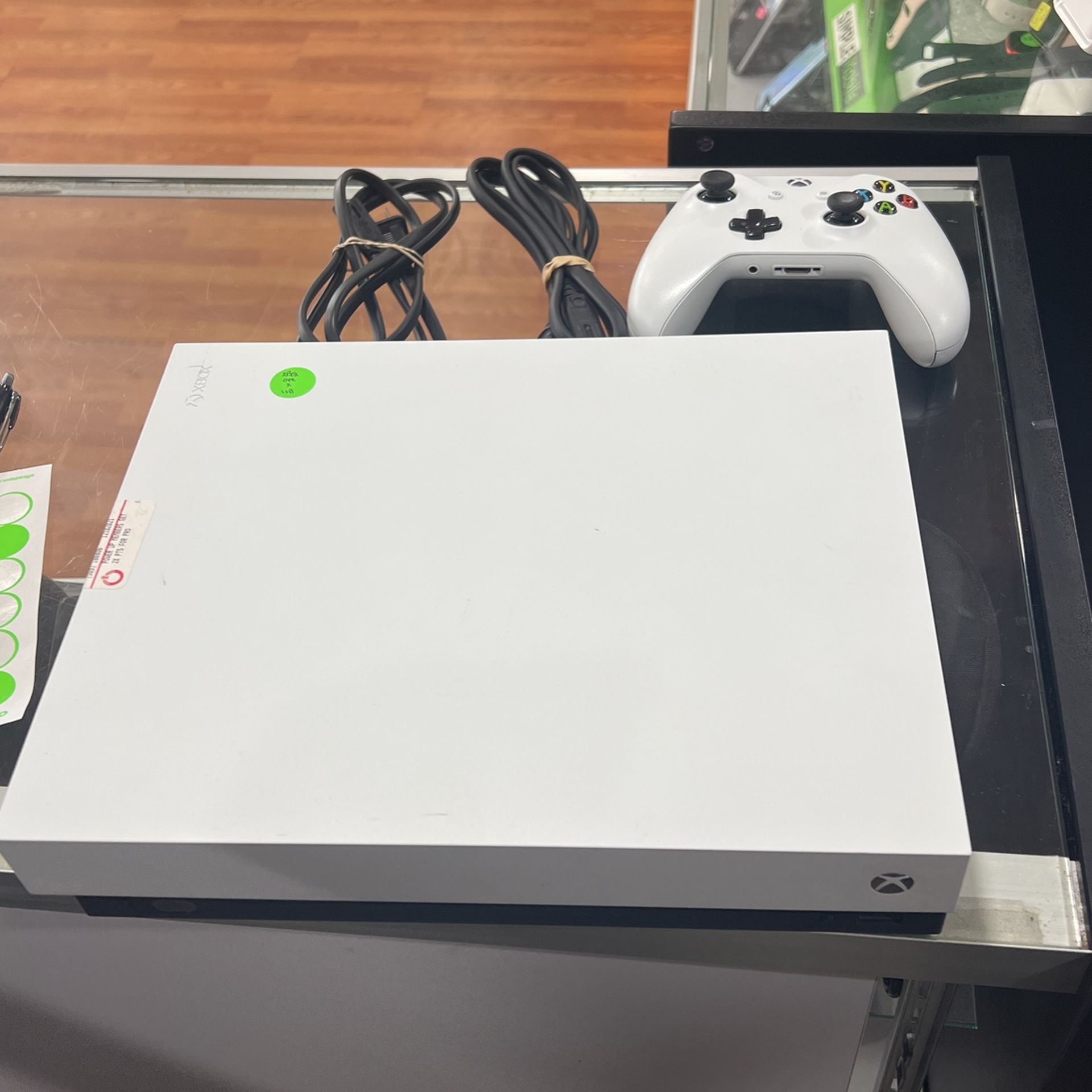 Xbox X White With Controller And Cords Used - Main Image