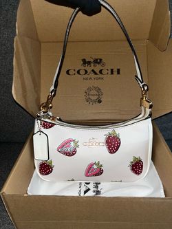 Coach New York Strawberry Print Shoulder Bag