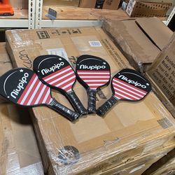 Set Of 4 Niupipo Pickleball Paddles With 6 Balls And Carry Bag 