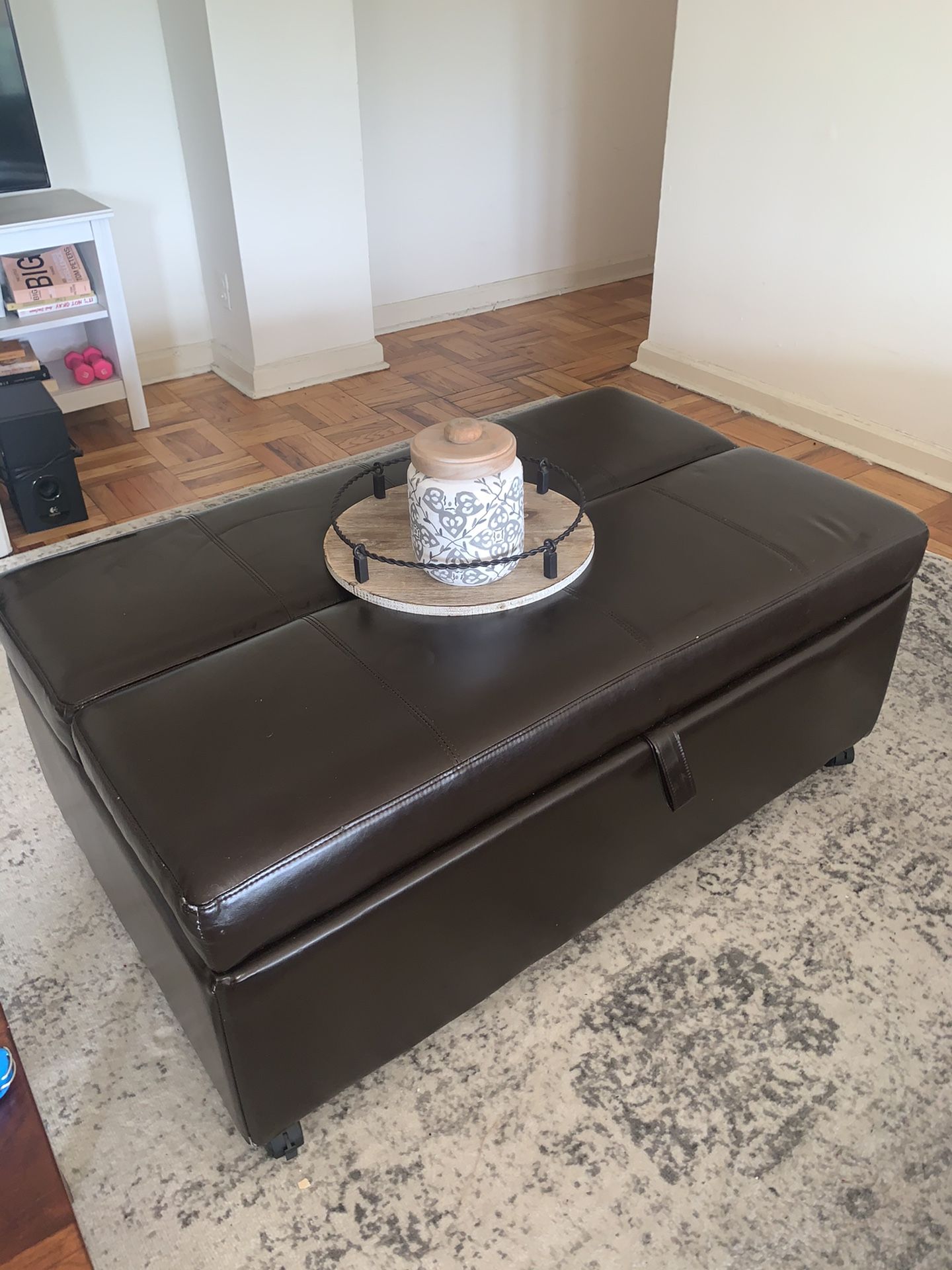 Leather Coffee table with pull out bed