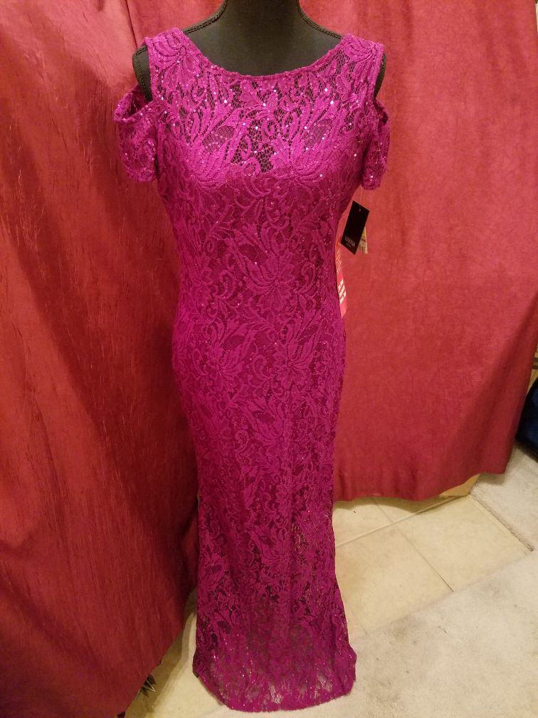 Prom Dress - Marina Fuchsia Stretch Lace (8)