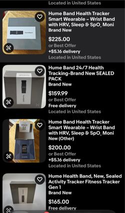 Hume Health Band Smart Wearable Activity Tracker Longevity HRV Sleep