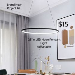 Brand New 25" LED Neon Pendant  Height Adjustable