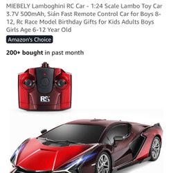 MIEBELY Lamboghini RC Car - 1:24 Scale Lambo Toy Car 3.7V 500mAh, Sián Fast Remote Control Car for Boys 8-12, Rc Race Model Birthday Gifts for Kids Ad