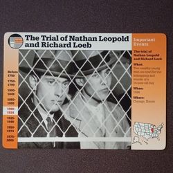 1997 Grolier The Trial Of Nathan Leopold And Richard Loeb Bobby Franks American Crime History Vintage Collectible Large Card