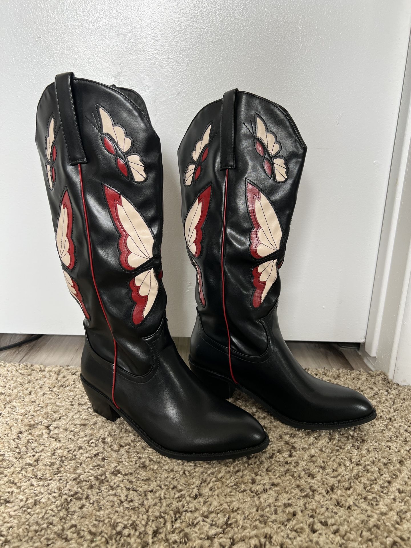 Black Butterfly Boots Size 7
