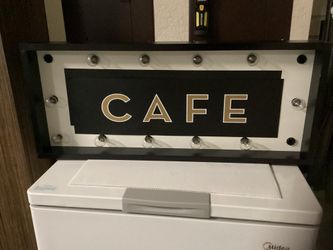 Cafe Lounge Signage With Lights