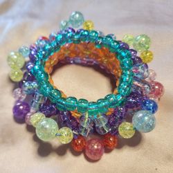 Rainbow UFO kandi cuff