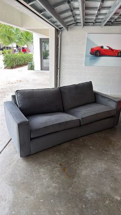 83” Gray Velvet Sleeper Sofa – Queen Size Pull-Out Bed