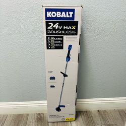 Kobalt 24v MAX Brushless Cordless String Trimmer Kit New In Box With Charger and 4ah Battery