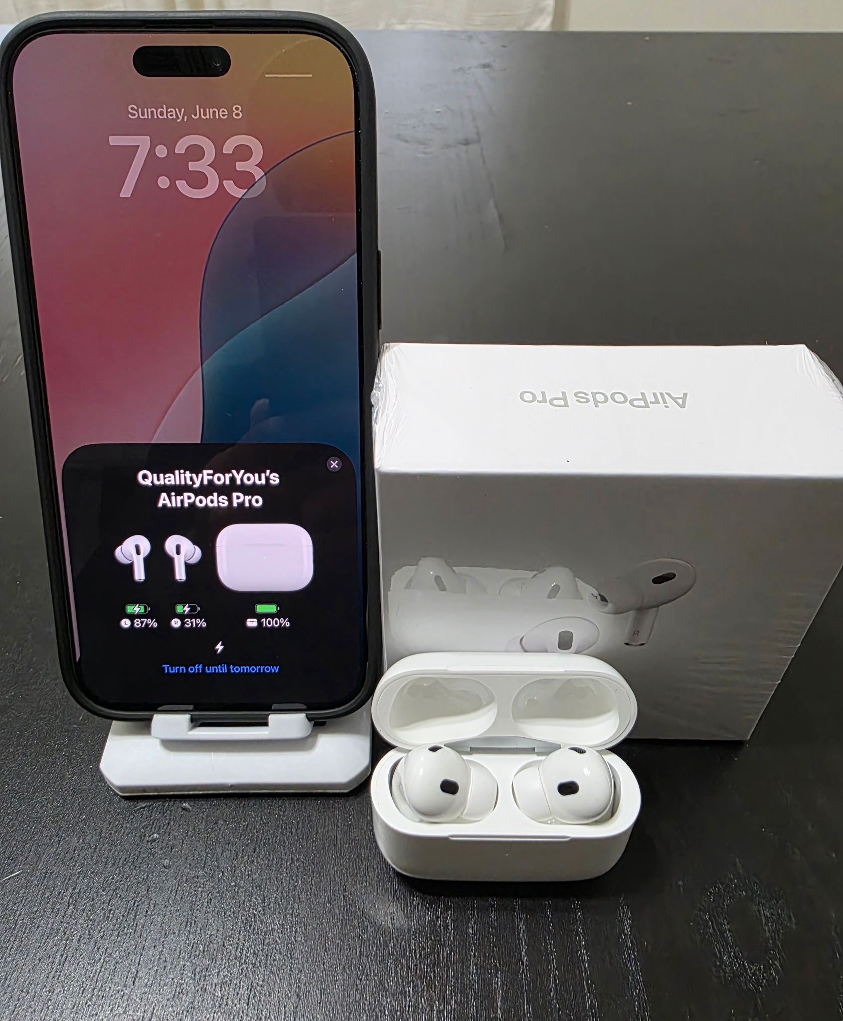 Active Noise Canceling Wireless Bluetooth Headphones Earbuds iPhone Apple AirPods New