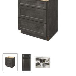 Base cabinet (3Drawer) slate finish  Model Db30-3MSL