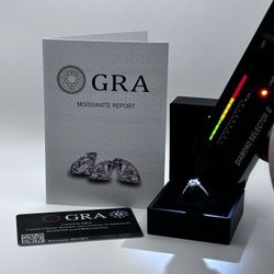 Authentic 2CT Moissanite Halo Engagement Ring (8mm) | 925 Silver | GRA Certified