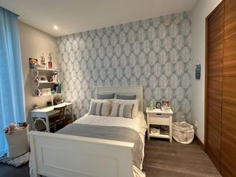 White Full Bed with Trundle + 2 Mattresses