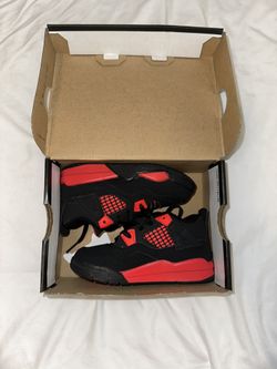Kids Jordan 4 Retro Black And Red
