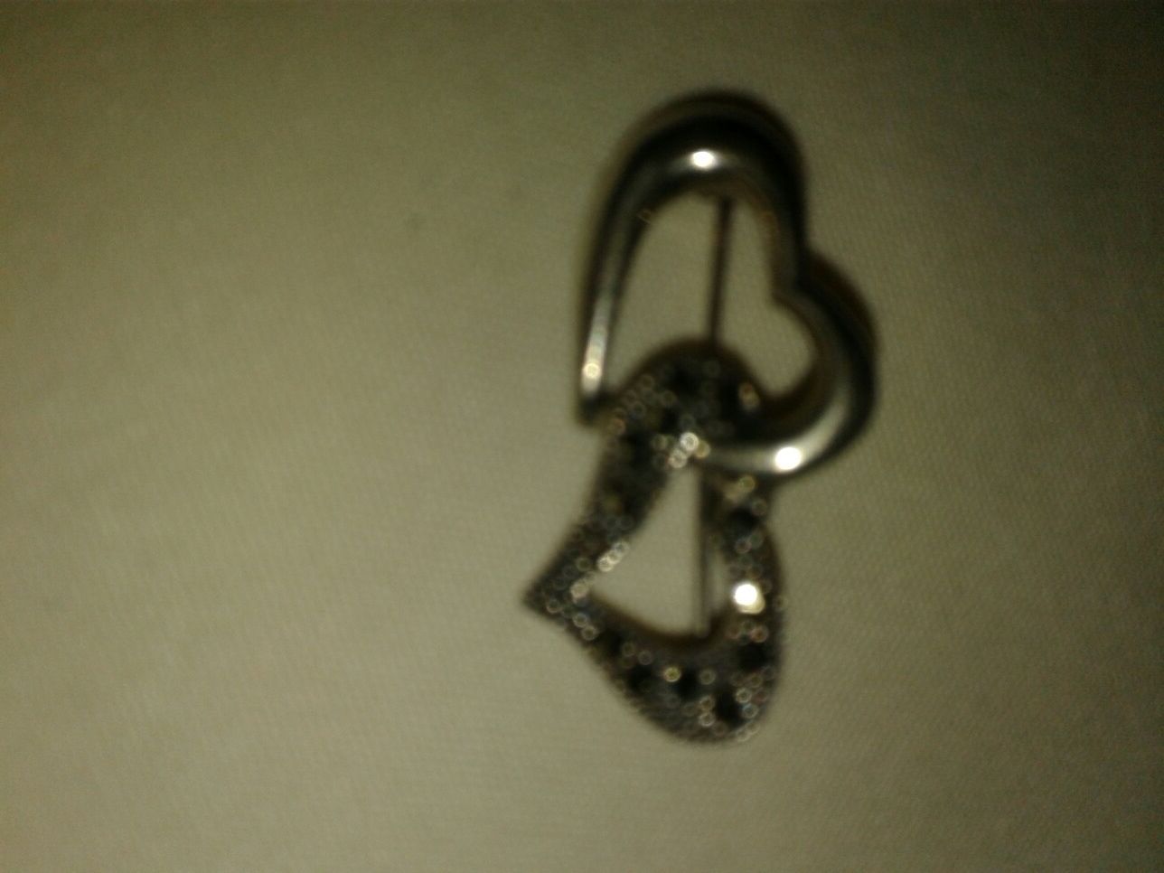 Vintage double hearts pin