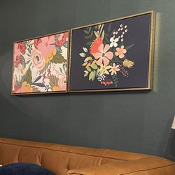 Floral Framed Canvas Wall Art