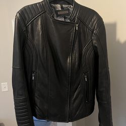 Women's Black Rivet Leather Jacket (Size M)