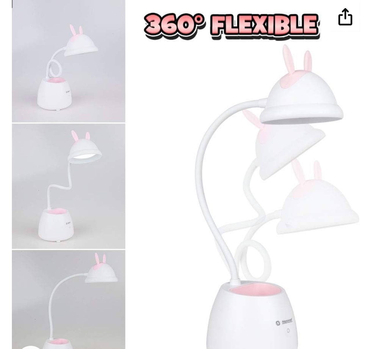 Neporal Cute Desk Lamp Small Kids Desk Lamp for Girls