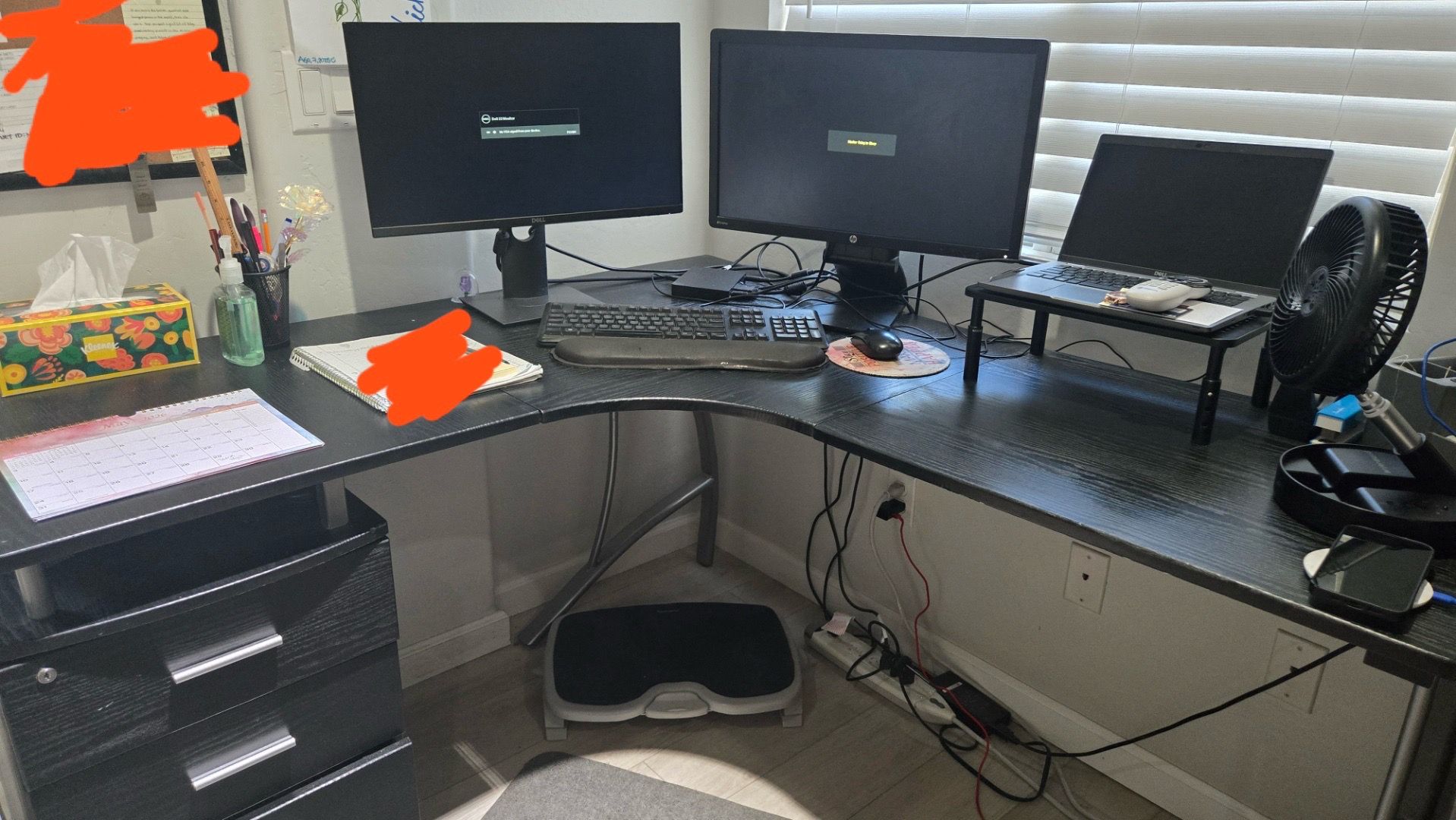 L-shaped desks