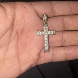 Cross Pendant 10k Lab Diamonds 