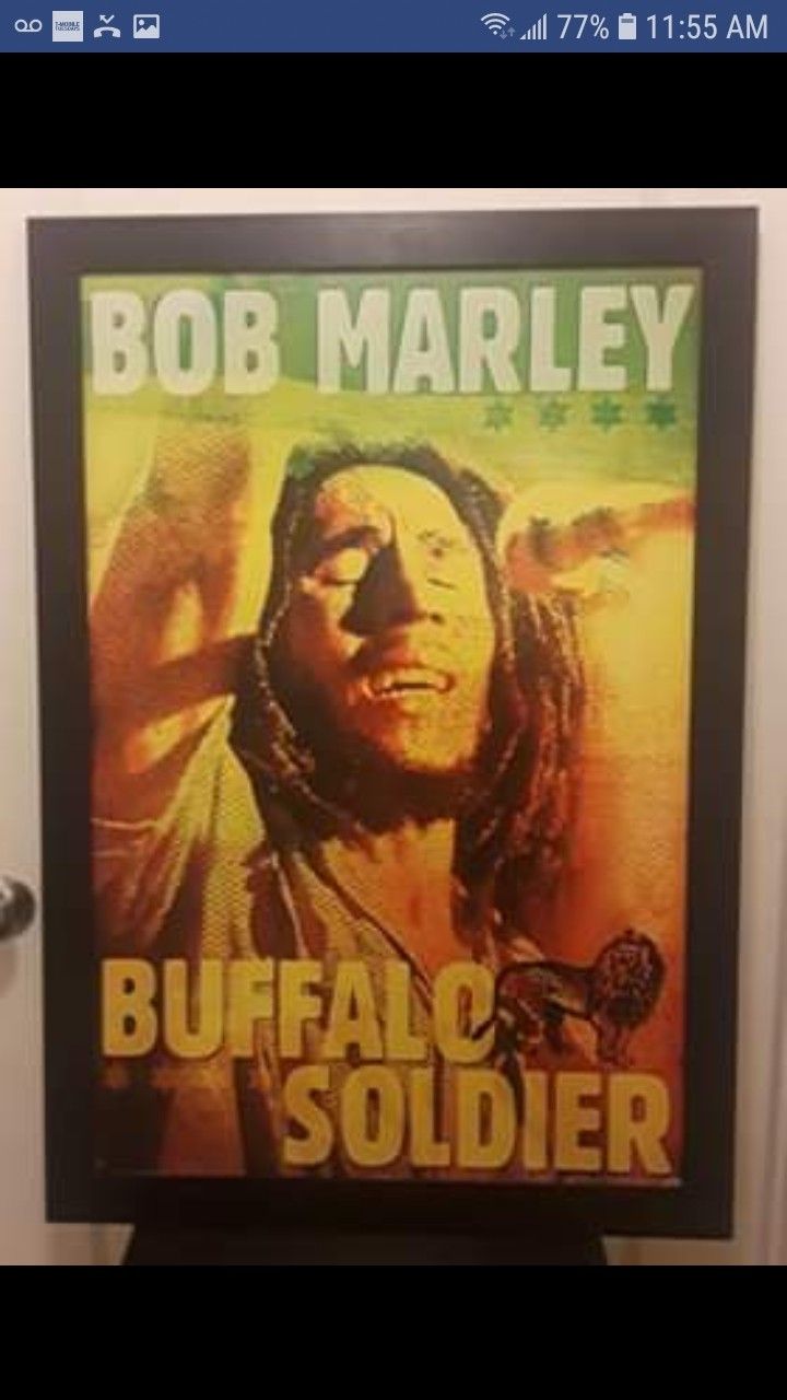 $25.00 O.B.O. Bob Marley Buffalo Soldier Framed poster/picture