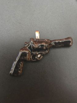 Handcrafted glass & sterling silver revolver