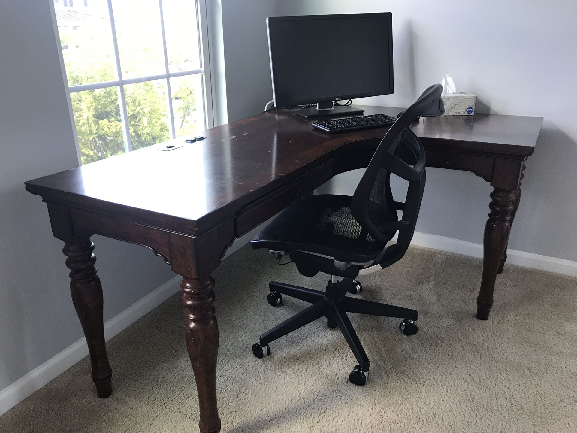 Aspen home L-shaped Solid Wood Office Table