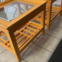 set of two classic end tables 