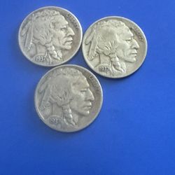 3- Of The 1937 S Buffalo Nickels 