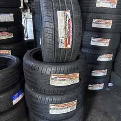 SET OF FOUR NEW TIRES 265/35/18 ARROYO GRANDSPORT A/S INCLUDING MOUNT AND BALANCE, ASK FOR SIZES AND BRANDS