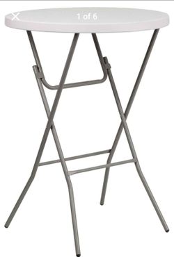 Bar Table - Folding - Round - With Fitted Table Clothes