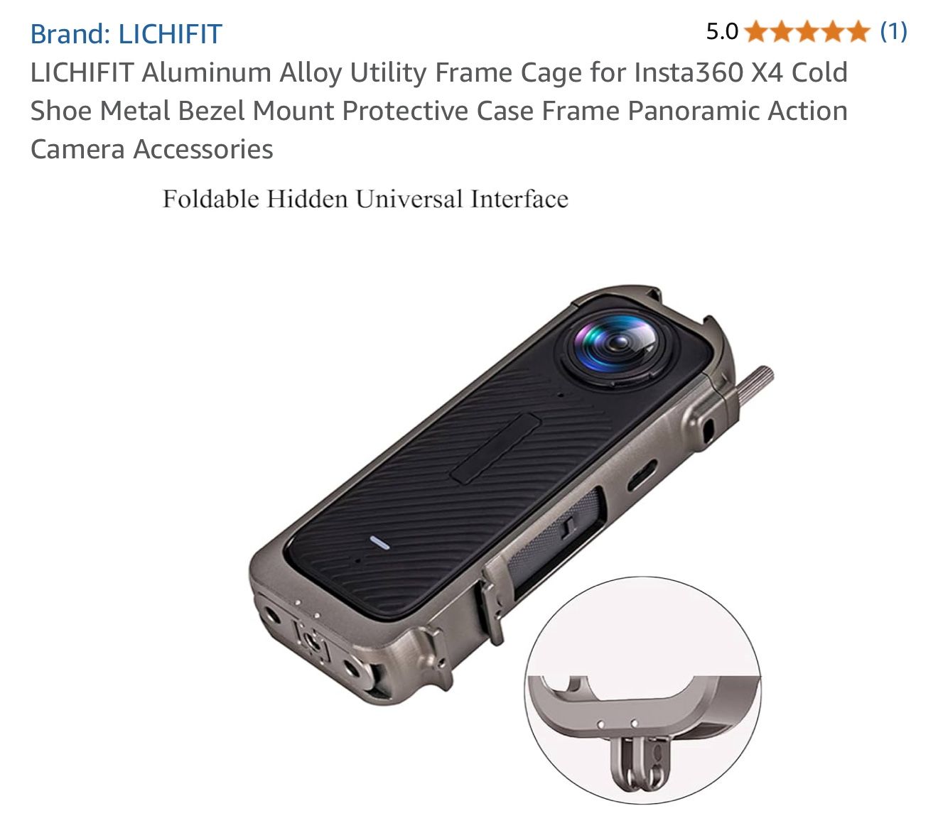 LICHIFIT Aluminum Alloy Utility Frame Cage for Insta360 X4 Cold Shoe Metal Bezel Mount Protective Case Frame Panoramic Action Camera Accessories