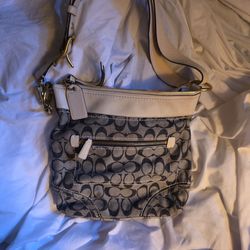 COACH  Blue Denim Jacquard signature C bag