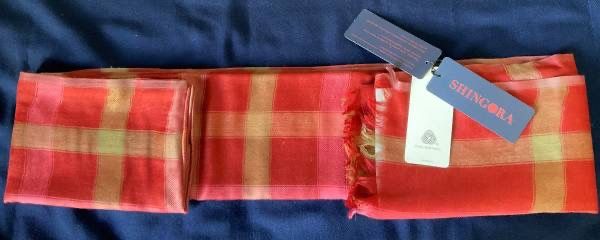 Warm And Cozy! Pure Wool! Scarf / Shawl / Stole - Shingora- Red