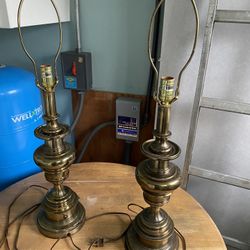 Make Offer Two Solid Brass  Stiffel Lamps 