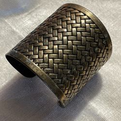Vintage Rare Woven Design Cuff Bracelet 