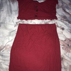 red 2 piece matching set