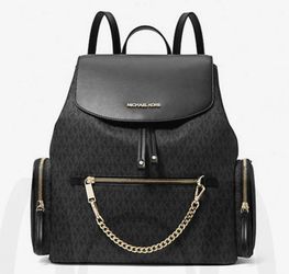 Michael Kors Black Jet Set Large Logo Backpack